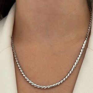 Dainty Silver Singapore Chain | Layered Necklace | Waterproof Platinum